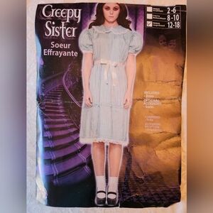 Rubie's The Shining Twin Grady Sister Girls Costume Childs Halloween L 12-18 NWT